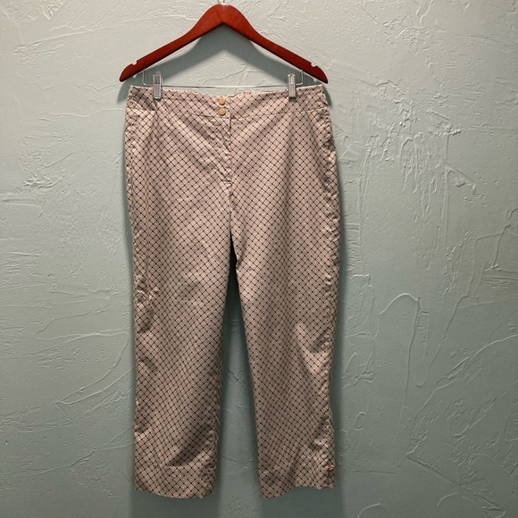 Talbots 
8 tan w black and white designs
No pockets - Picture 1 of 8